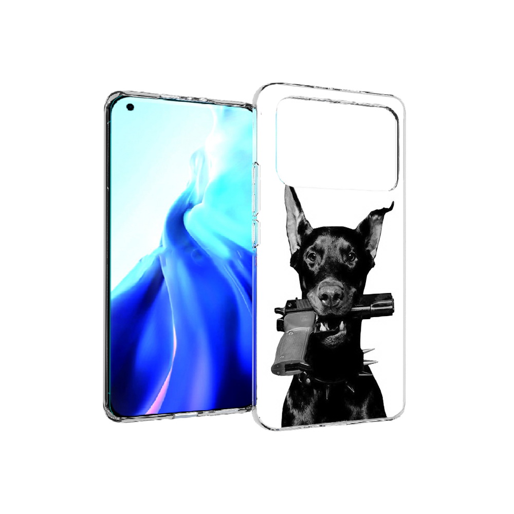 

Чехол MyPads Tocco для Xiaomi Mi 11 Ultra доберман с пистолетом (PT160500.261.331), Прозрачный, Tocco