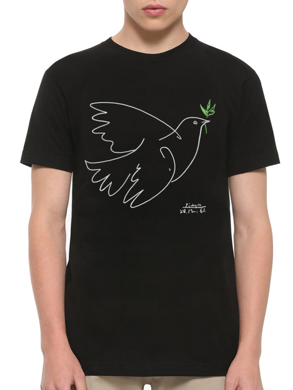 

Футболка мужская DreamShirts Studio Голубь Мира Пабло Пикассо 2 черная S, Черный, Голубь Мира Пабло Пикассо 2