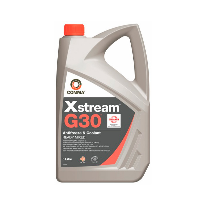 фото Антифриз comma xstream g30 (g12+) красный раствор охлаждающей жидкости xsm5l, 5 л