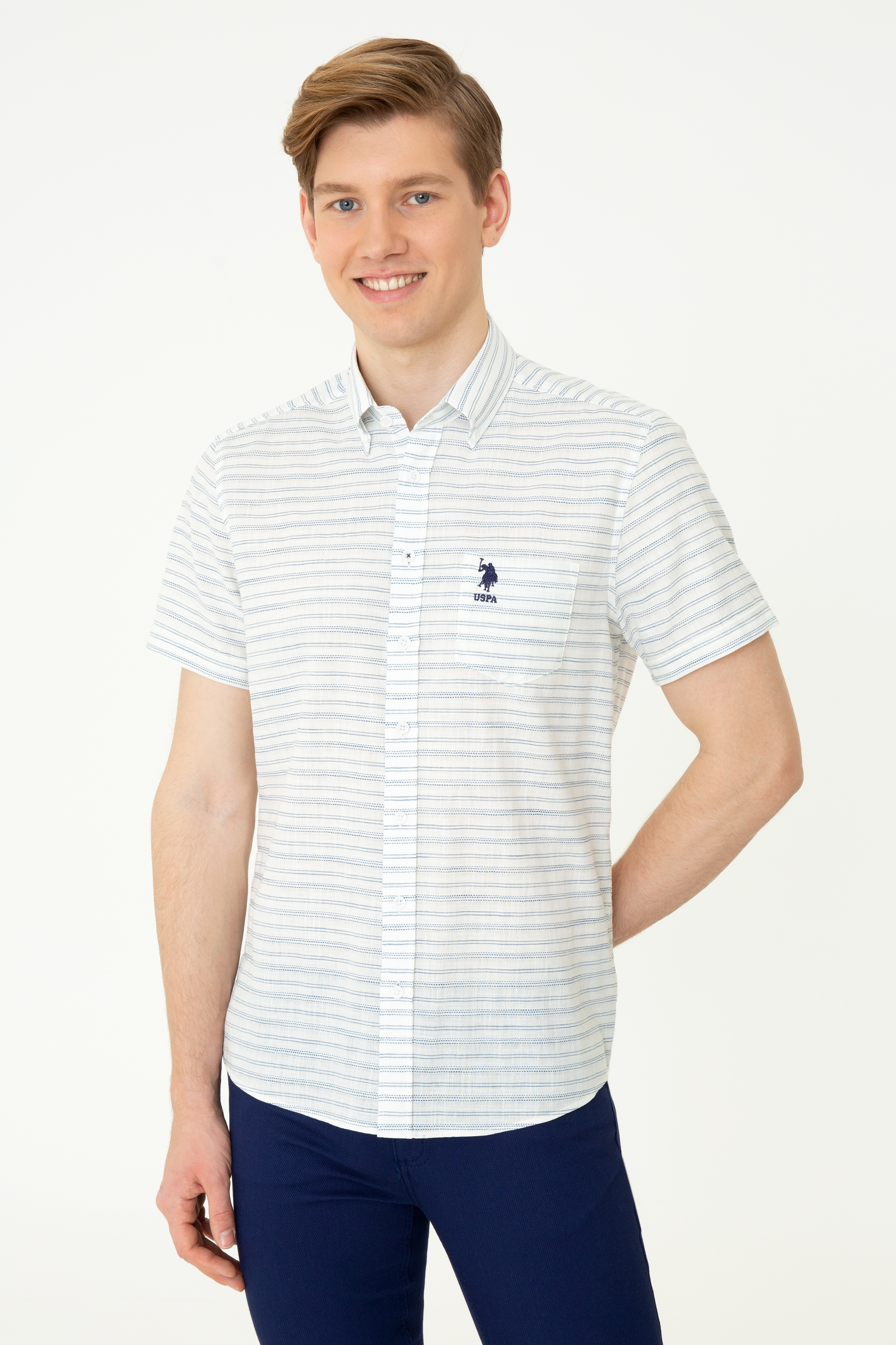 

Рубашка мужская U.S. POLO Assn. G081SZ0040RESPOT белая L, G081SZ0040RESPOT