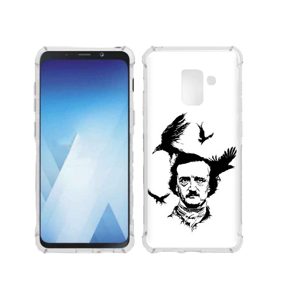 

Чехол MyPads Tocco для Samsung Galaxy A5 (2018) Эдгар Аллан черно белый (PT95317.573.204), Прозрачный, Tocco
