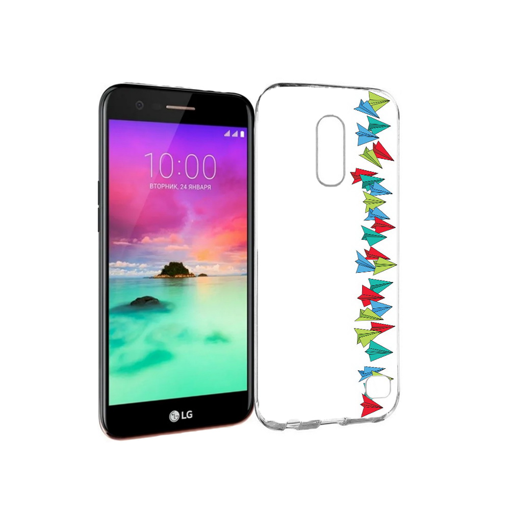 

Чехол MyPads Tocco для LG K10 (2017) самолетики из листочков (PT53386.73.593), Прозрачный, Tocco