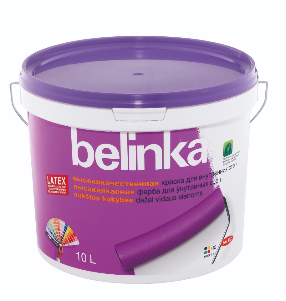 фото Краска для внутренних стен belinka вд latex b1 матовая10 л.