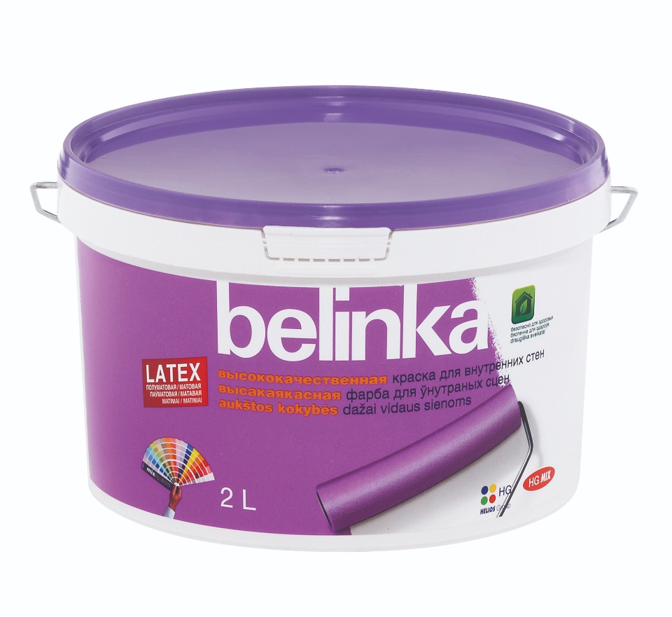 Краска для внутренних стен BELINKA ВД LATEX B3  Мат 1,86 л