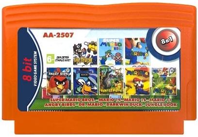 Сборник игр 8 в 1 AA-2507 ANGRY BIRDS / DARKWIN DUCK / Dr. MARIO / MARIO Bros. (8 bit)