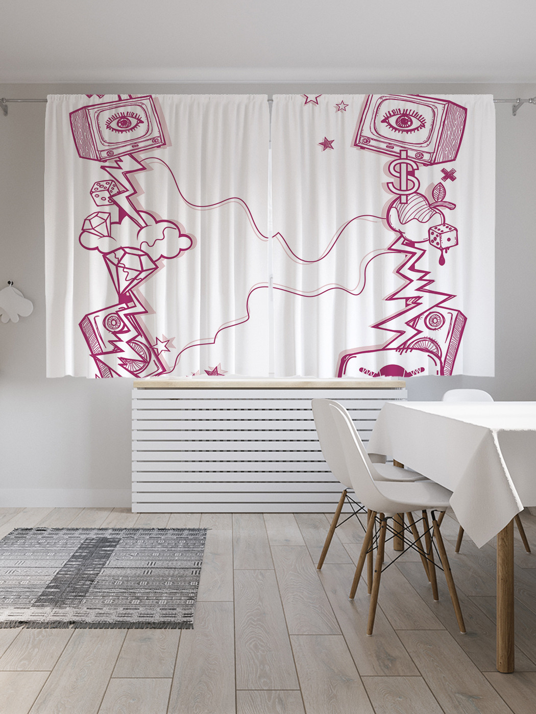 

Шторы JoyArty с фотопечатью "Всевидящее телевидение" из сатена, 290х180 см, Всевидящее телевидение