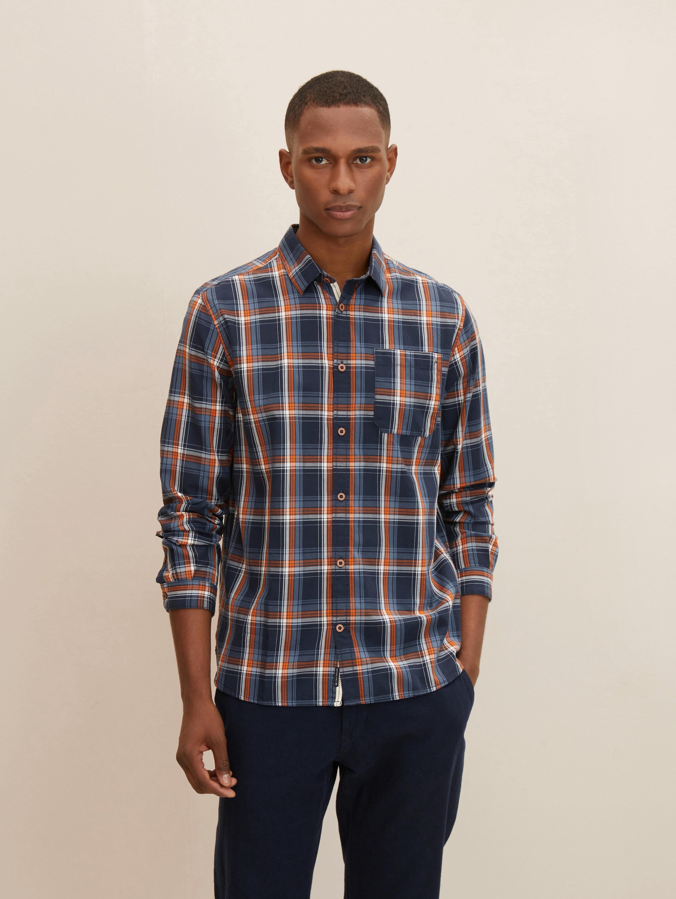 

Рубашка мужская TOM TAILOR 1032350 синяя 2XL, 1032350