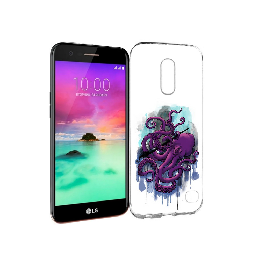 

Чехол MyPads Tocco для LG K10 (2017) фиолетовый осьминог (PT53386.73.658), Прозрачный, Tocco