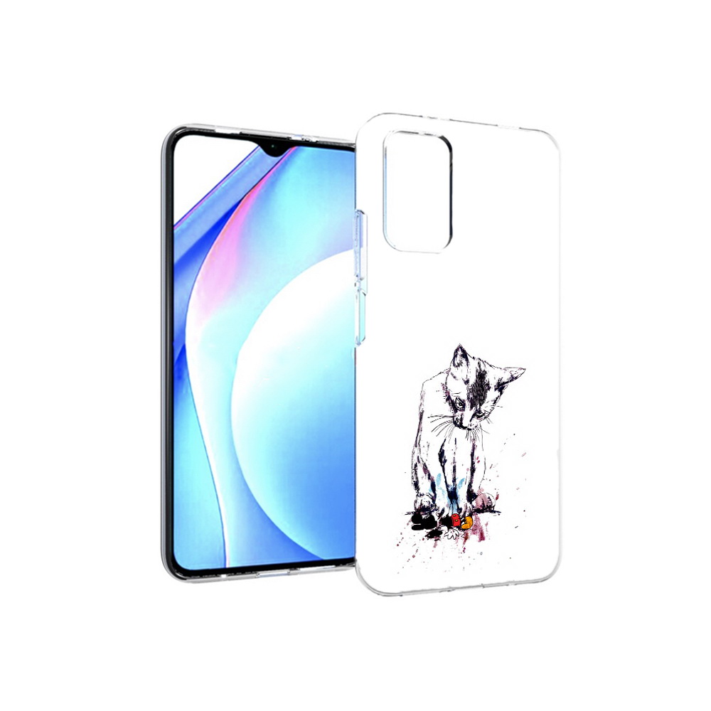 

Чехол MyPads Tocco для Xiaomi Redmi 9T кот и микки (PT226951.281.399), Прозрачный, Tocco