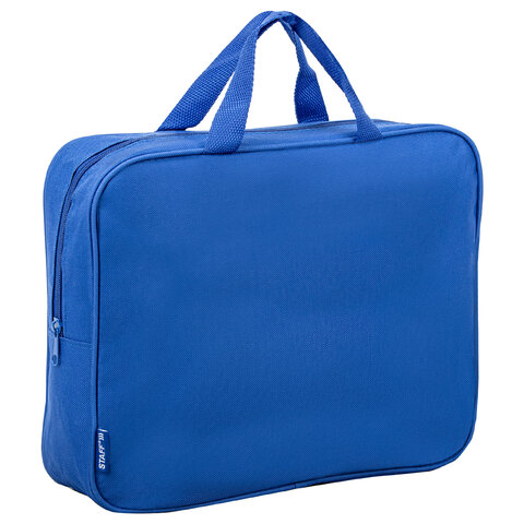 

Папка на молнии с ручками Staff EVERYDAY, А4, ширина 80 мм, полиэстер, синяя, 270740, 2 шт, Синий