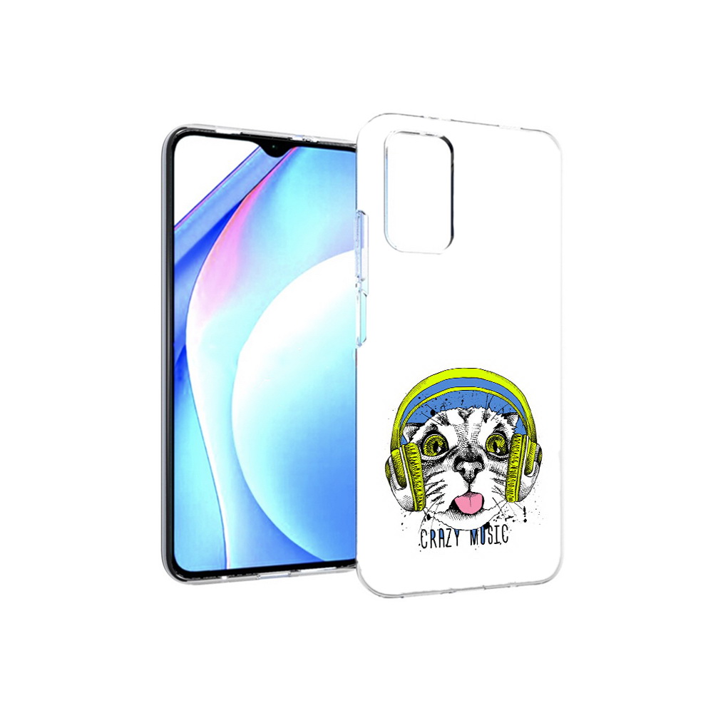 Чехол MyPads Tocco для Xiaomi Redmi 9T кошка в наушниках рисунок (PT226951.281.403)