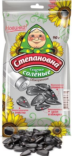 

Семечки подсолнечные Степановна жареные с солью 90 г
