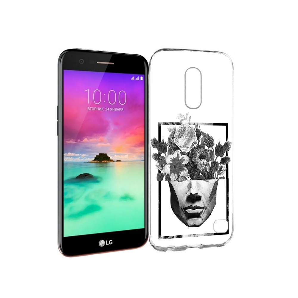 

Чехол MyPads Tocco для LG K10 (2017) черно белая ваза в абстракции (PT53386.73.678), Прозрачный, Tocco