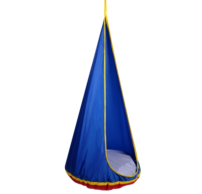 Качель-гамак Капля d600, усиленный, уличный гамак кокон подвесной для детей, синий,