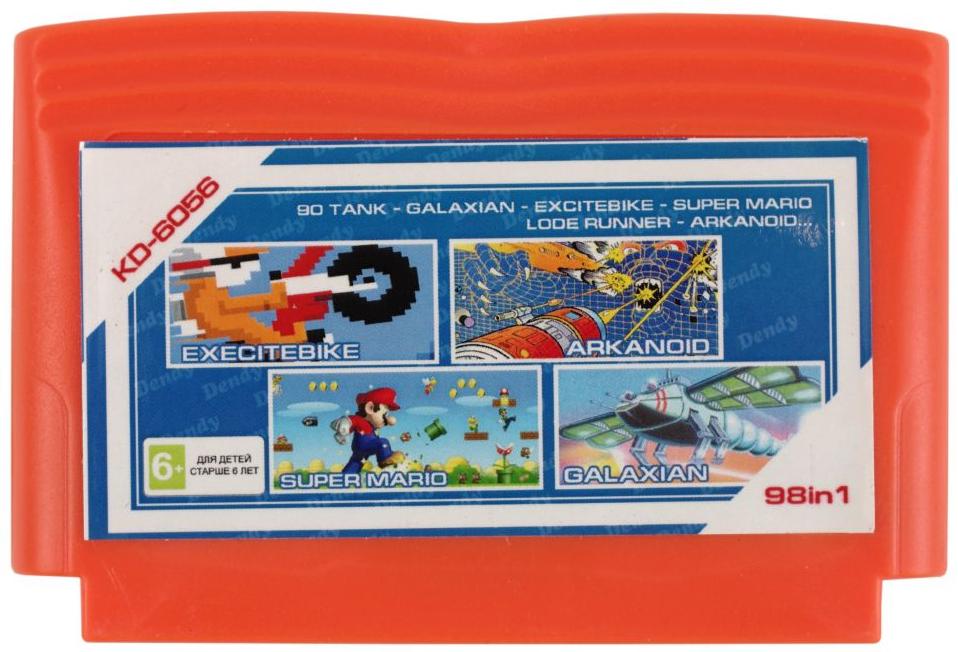 

Сборник игр 98 в 1 KD-6056 (90 Tank /Galaxian /Super Mario /Arkanoid /Lode Runner) 8 bit, KD-6056