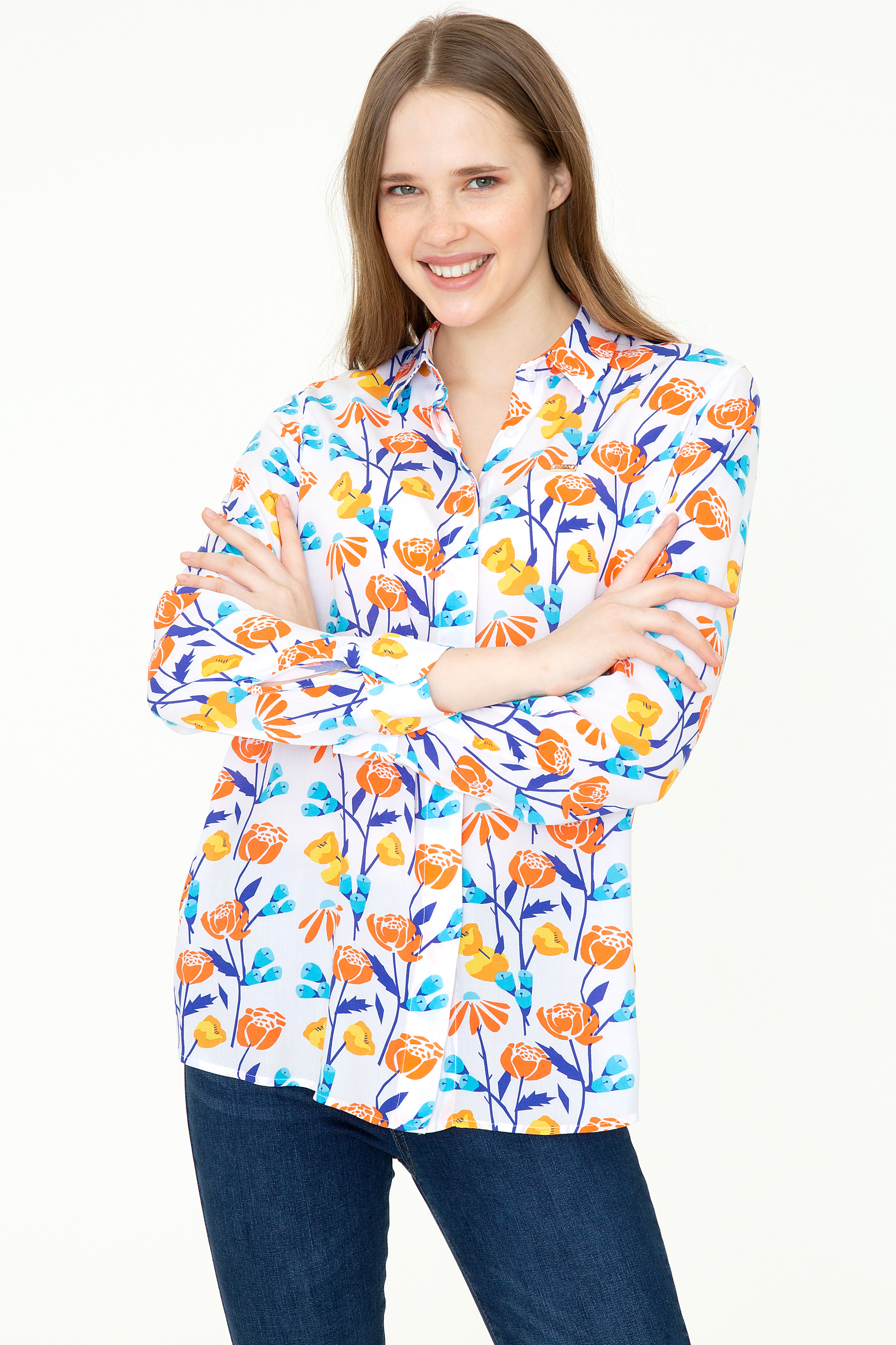 

Рубашка женская U.S. POLO Assn. G082GL0040CUCURBITA оранжевая 38, G082GL0040CUCURBITA
