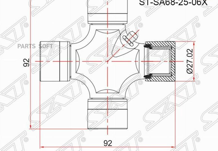 Крестовина Карданного Вала Mazda Bt50 06-/Ford Ranger Ii 06-11/Nissan Pathfinder R51 04-12