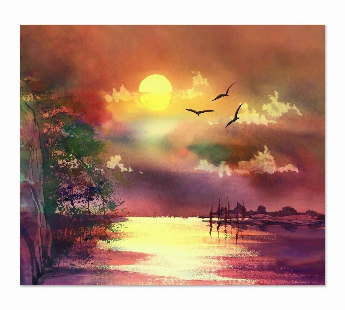 

Картина интерьерная на холсте Poly Print Art Летний вечер 60х50 см.