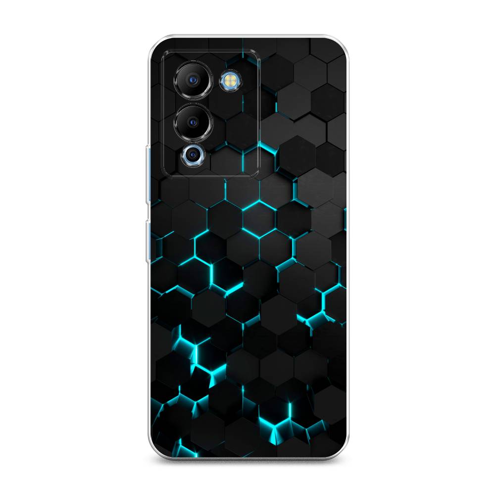 фото Силиконовый чехол "соты бирюзовые" на infinix note 12 g96 awog