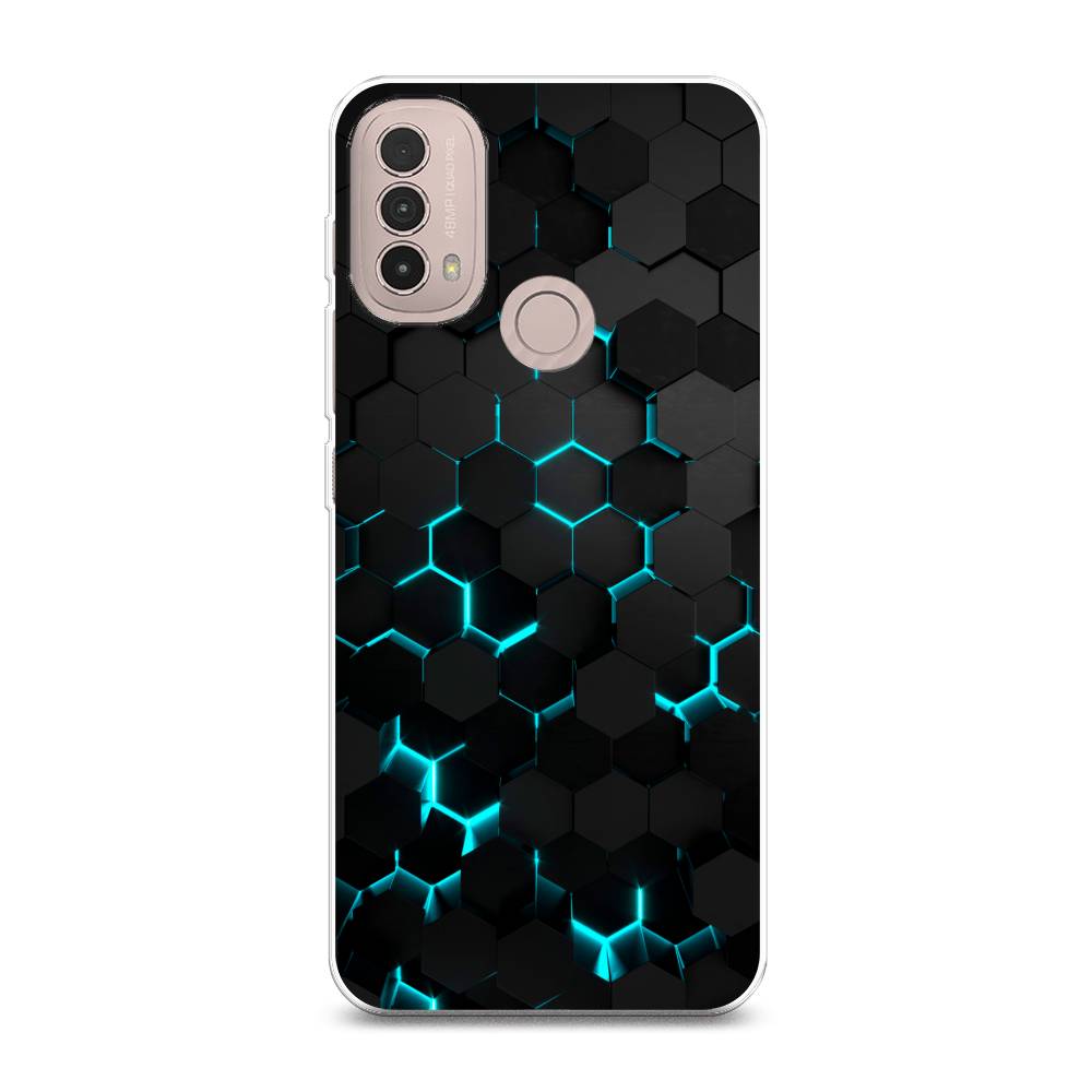 фото Силиконовый чехол "соты бирюзовые" на lenovo k14 plus awog