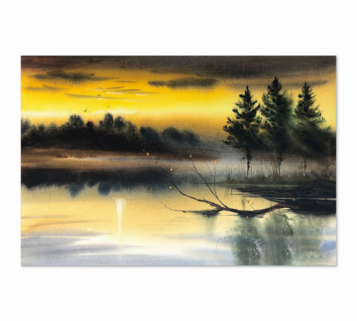 

Картина интерьерная на холсте Poly Print Art Вечер над озером 60х40 см
