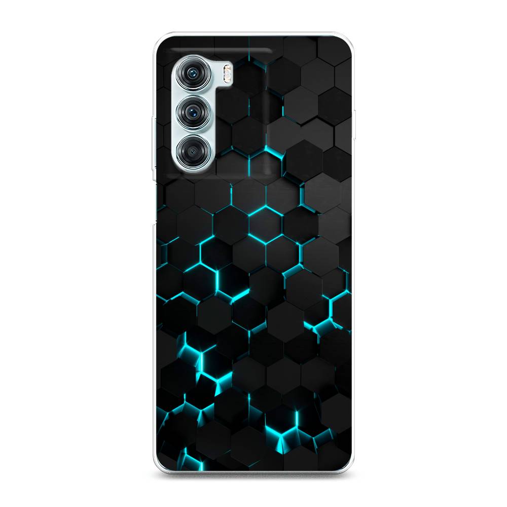 

Силиконовый чехол "Соты бирюзовые" на Moto Edge S30, 243050-3