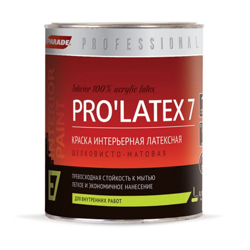 фото Краска интерьерная parade e7 pro’latex7 база с 0,9 л