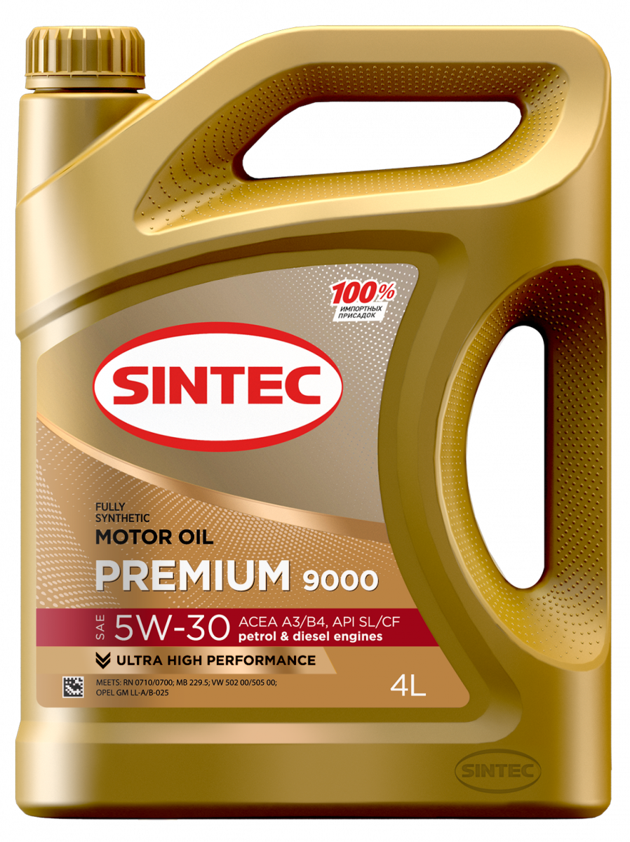 

Моторное масло SINTEC PREMIUM 9000 5W30 ACEA A3/B4 API SL/CF