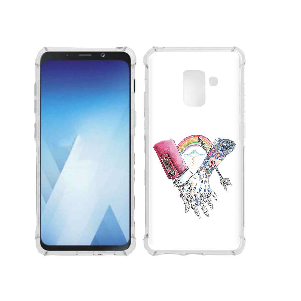 

Чехол MyPads Tocco для Samsung Galaxy A5 (2018) абстракция руки в татуировках, Прозрачный, Tocco