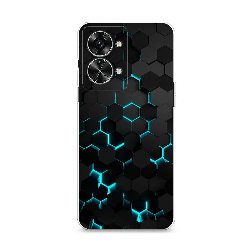 фото Силиконовый чехол "соты бирюзовые" на oneplus nord 2t awog