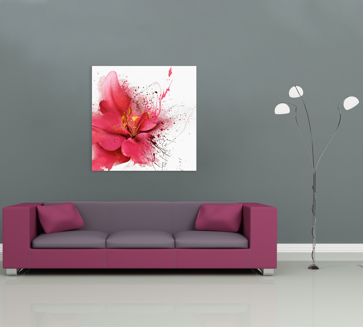 

Картина интерьерная на холсте Poly Print Art Красная лилия 50х50 см.