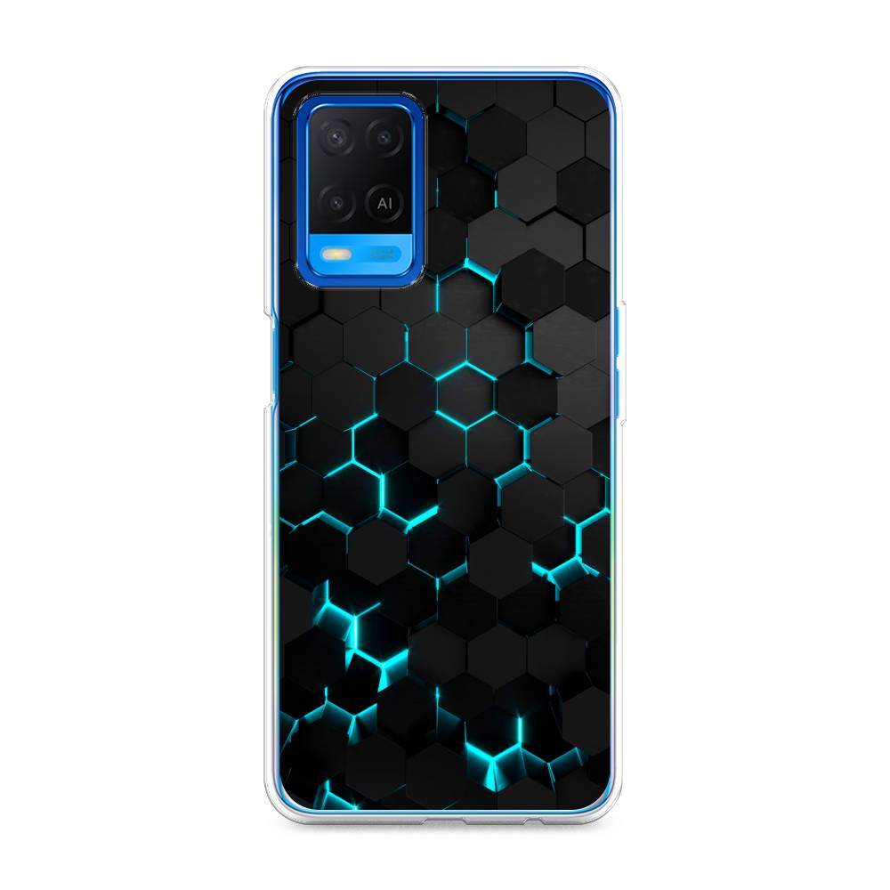 

Силиконовый чехол "Соты бирюзовые" на Oppo A54, Разноцветный, 256150-3