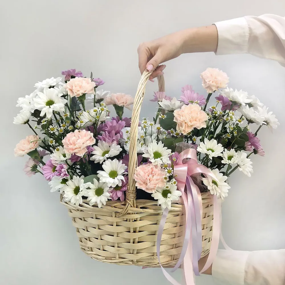 

Букет цветов, Талисман Флора, Корзина Летнее чудо, B2323, 43см