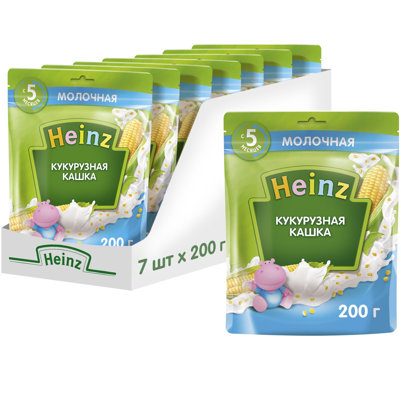 

Каша молочная Heinz Кукурузная с 5 мес. 200 г, 7 шт., Кукурузная