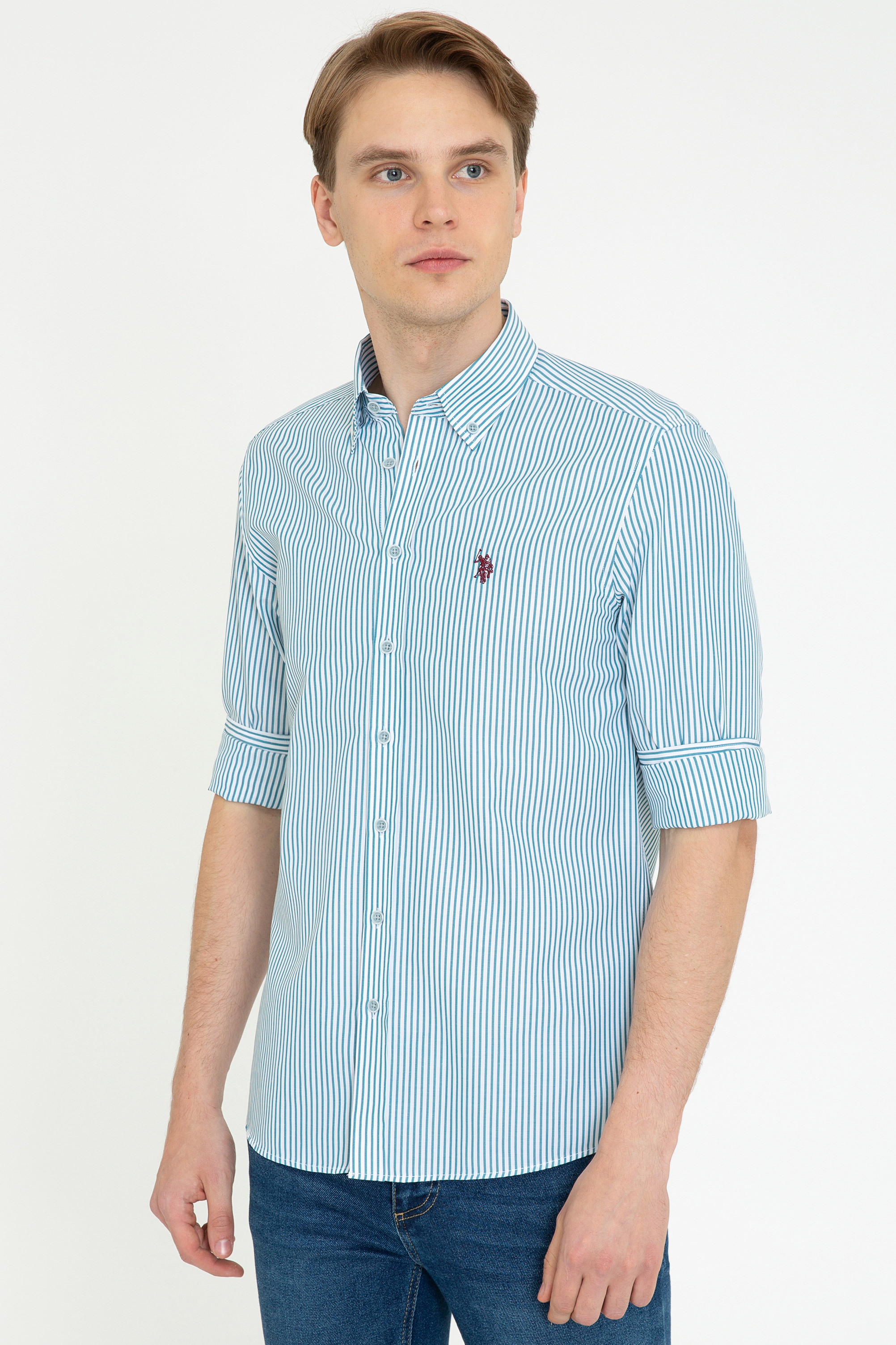 фото Рубашка мужская u.s. polo assn. g081sz0040stripe021k-e голубая m