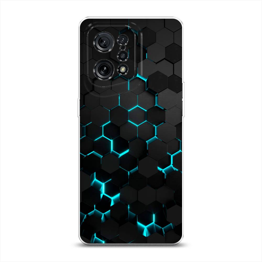 

Силиконовый чехол "Соты бирюзовые" на Oppo Find X5, 259750-3