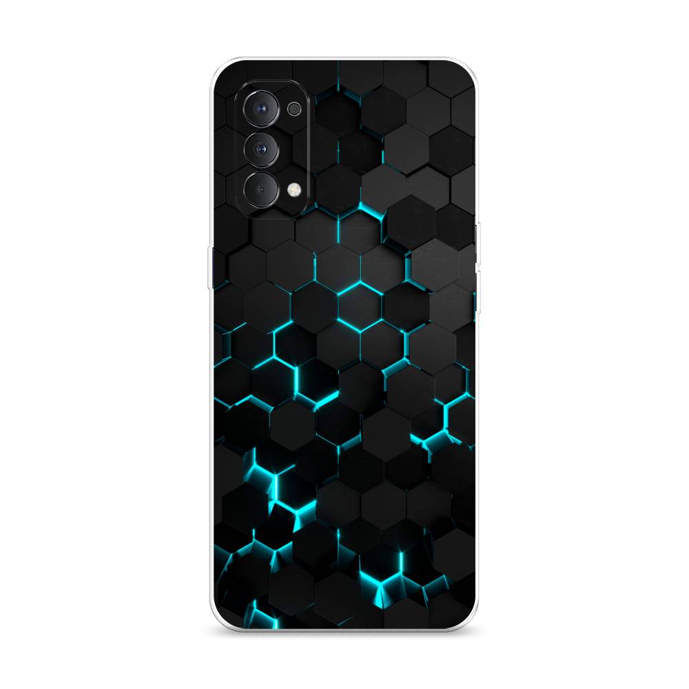 

Силиконовый чехол "Соты бирюзовые" на Oppo Reno 4 4G, Разноцветный, 259450-3