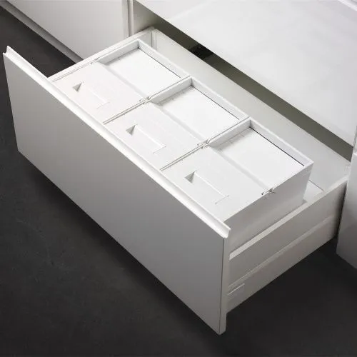 Система сортировки мусора ALBIO 55 2x16 L+ 2 контейнера белый пластик ALVEUS,