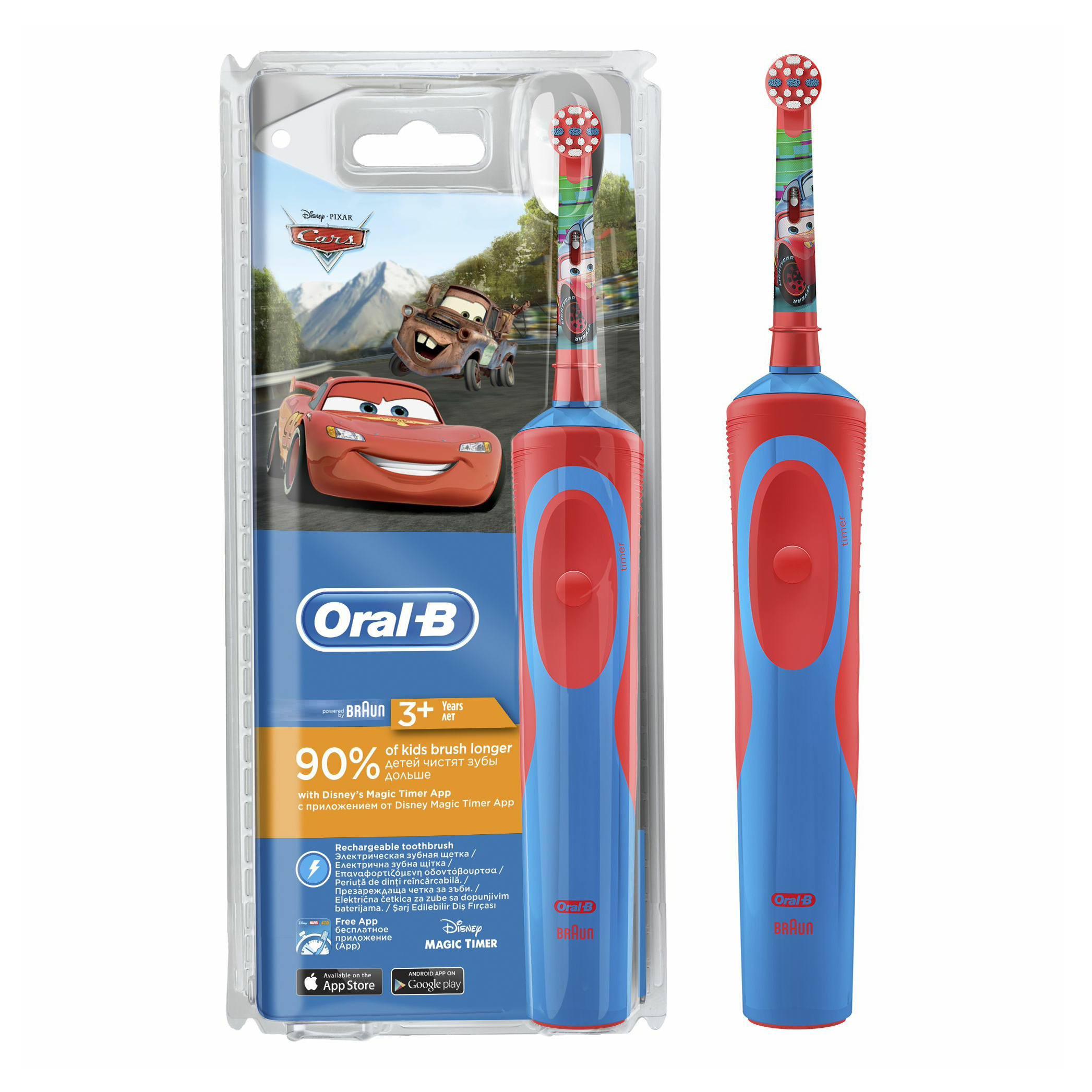 

Электрическая зубная щетка Oral-B Kids Stages Power Vitality Тачки электрическая детская