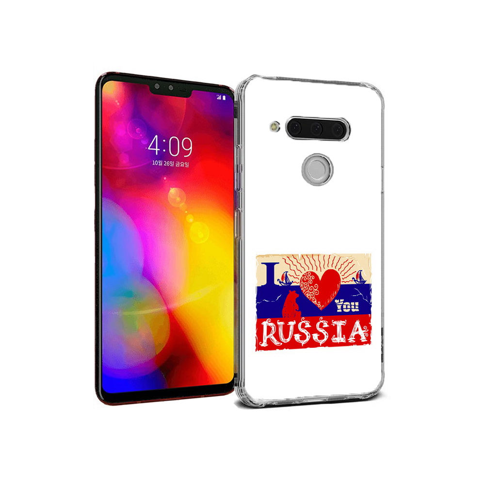 

Чехол MyPads Tocco для LG V40 ThinQ Люблю Россию (PT121590.74.112), Прозрачный, Tocco