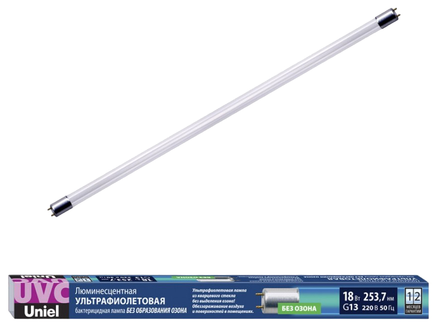 

Лампа ультрафиолетовая бактерицидная Uniel G13 18W прозрачная EFL-T8-18/UVCB/G13/CL