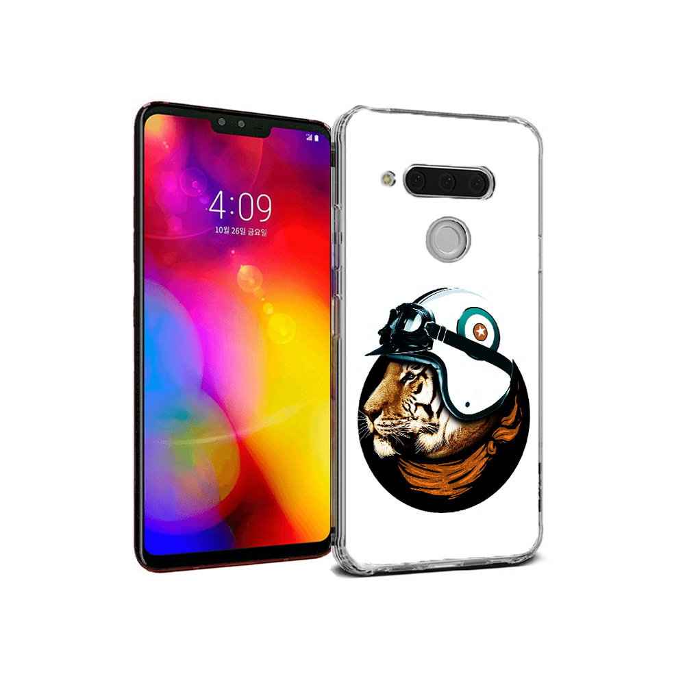 

Чехол MyPads Tocco для LG V40 ThinQ Тигр в шлеме (PT121590.74.171), Прозрачный, Tocco