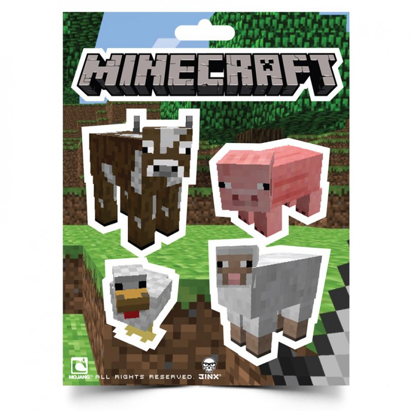 

Наклейки Животные Майнкрафт Animals Sticker Pack Minecraft 5в1