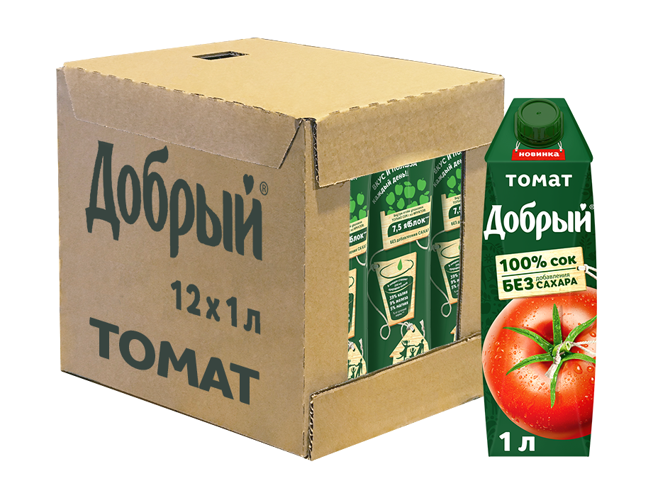 Сок Добрый вкус томат, 1 л х 12 шт