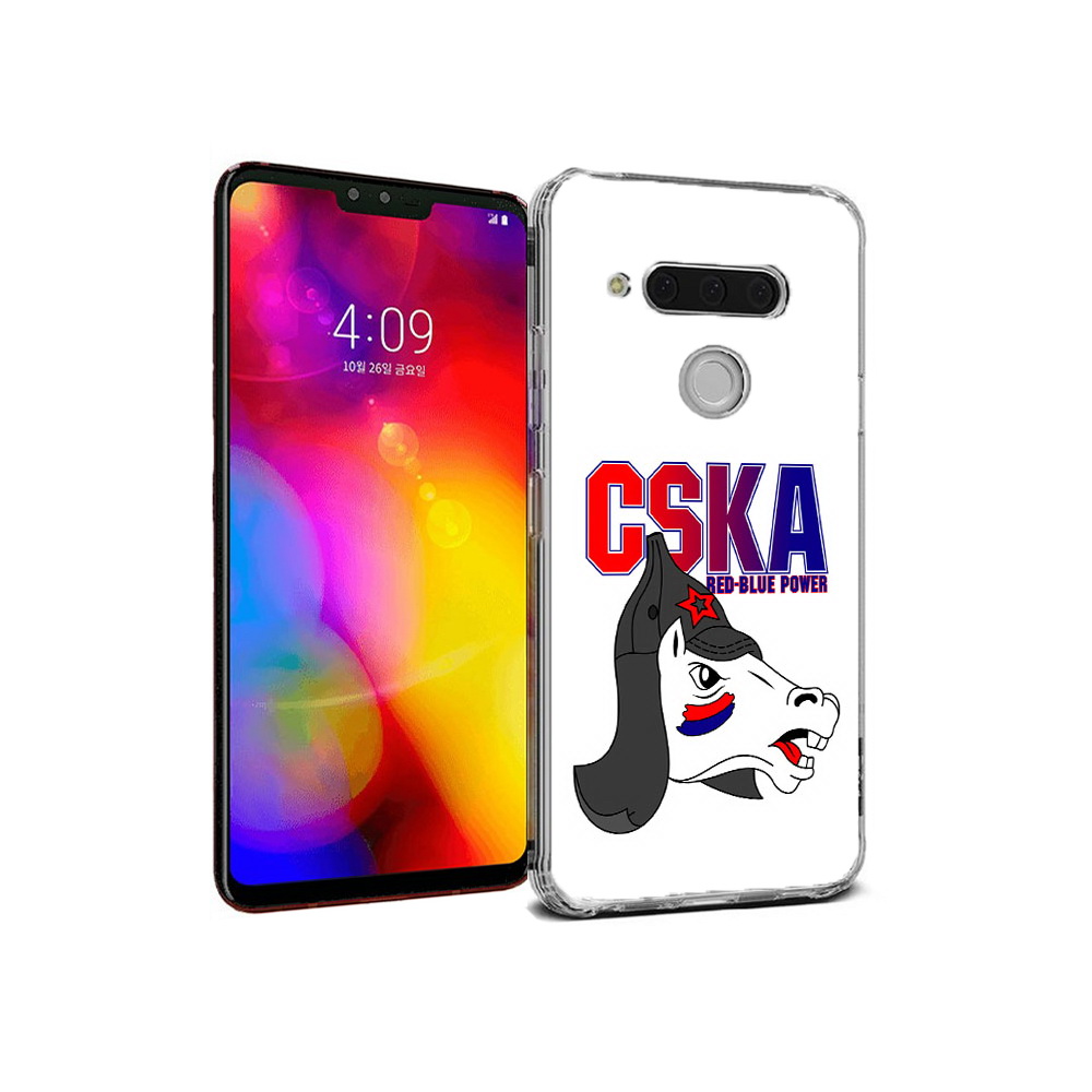 

Чехол MyPads Tocco для LG V40 ThinQ ФК ЦСК лошадка россия (PT121590.74.179), Прозрачный, Tocco