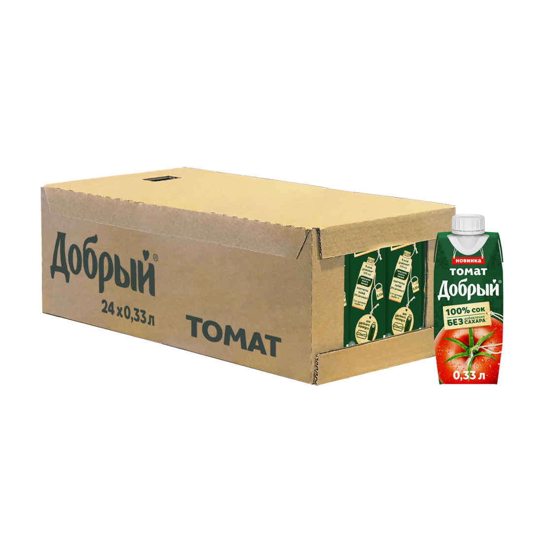 

Сок Добрый томатный без сахара 0,33 л х 24 шт