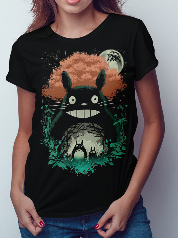 

Футболка женская Dream Shirts Тоторо черная L, Черный, Тоторо