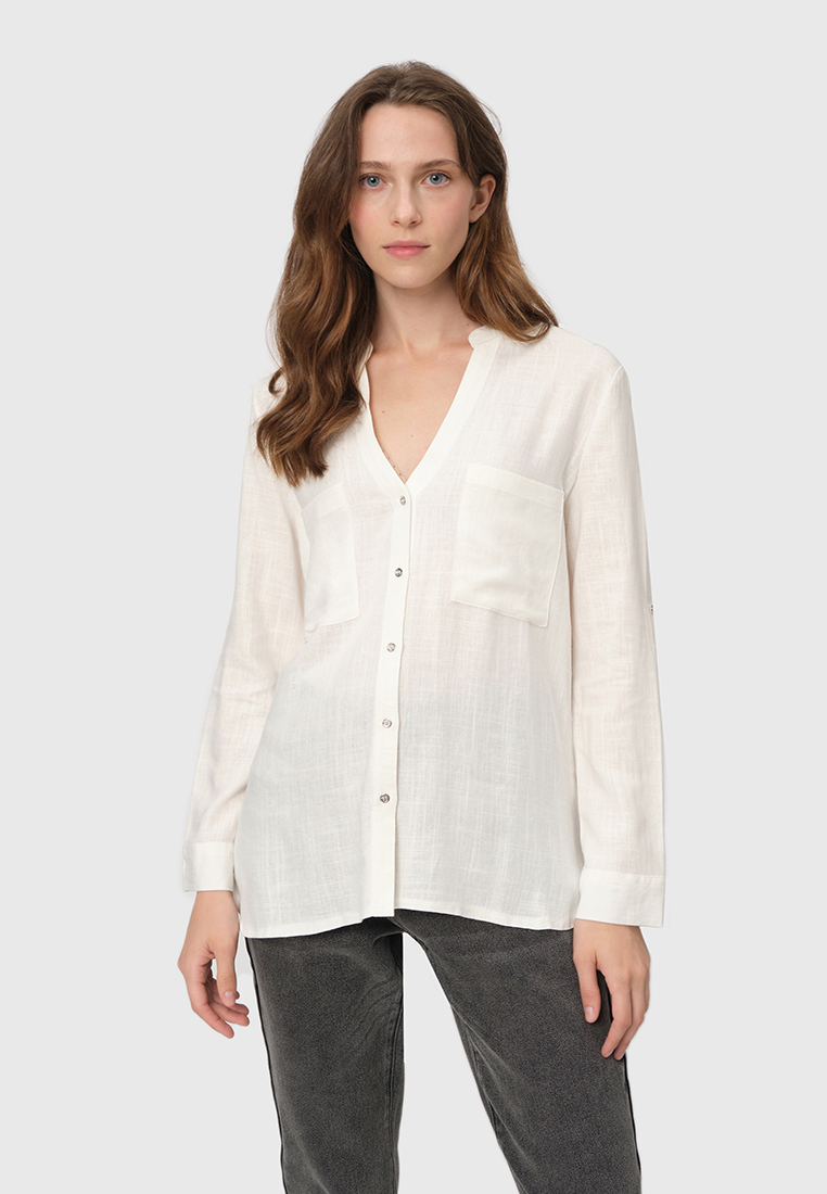 

Блуза женская Modis M211W00558O070 белая 46 RU, M211W00558