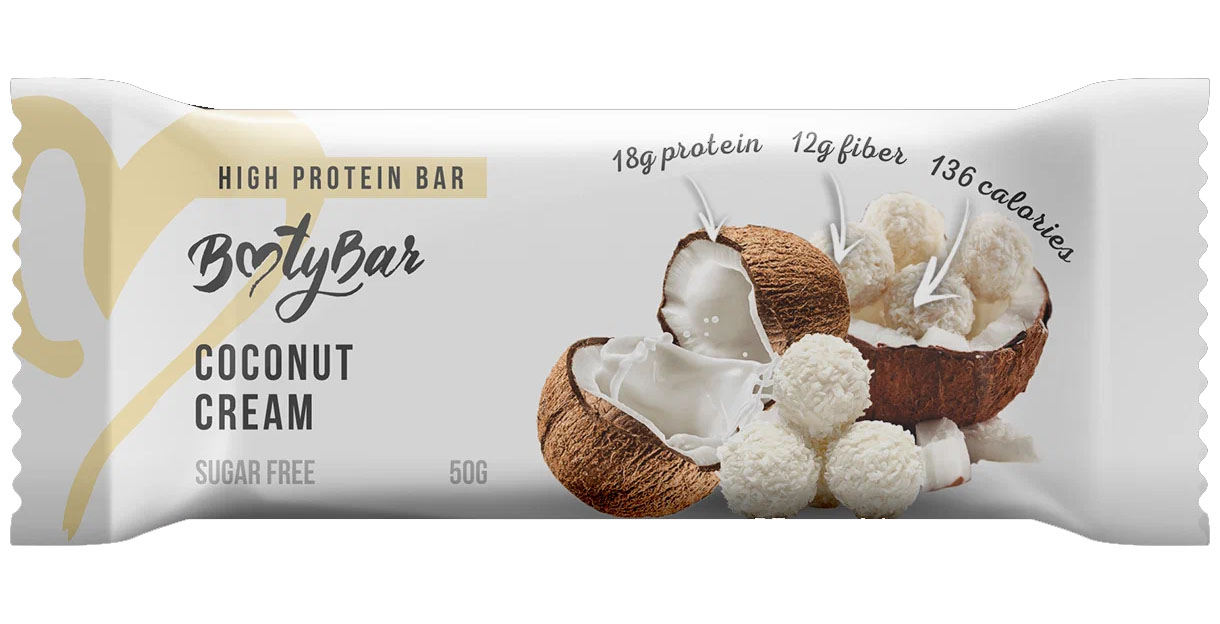 

Bootybar Bootybar Protein bar 50 г, 1 шт, вкус: кокосовый крем