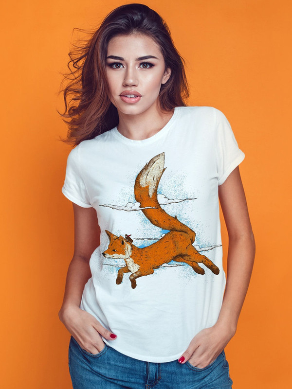

Футболка женская Dream Shirts Летающий Лис белая XS, Белый, Летающий Лис
